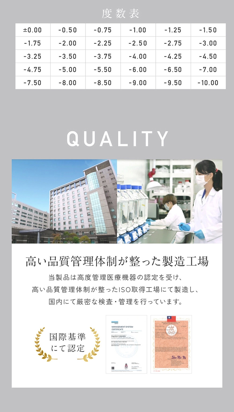 レヴィアマンスリー カラーシリーズは高い品質管理体制が整った製造工場にて製造されています